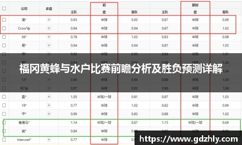福冈黄蜂与水户比赛前瞻分析及胜负预测详解